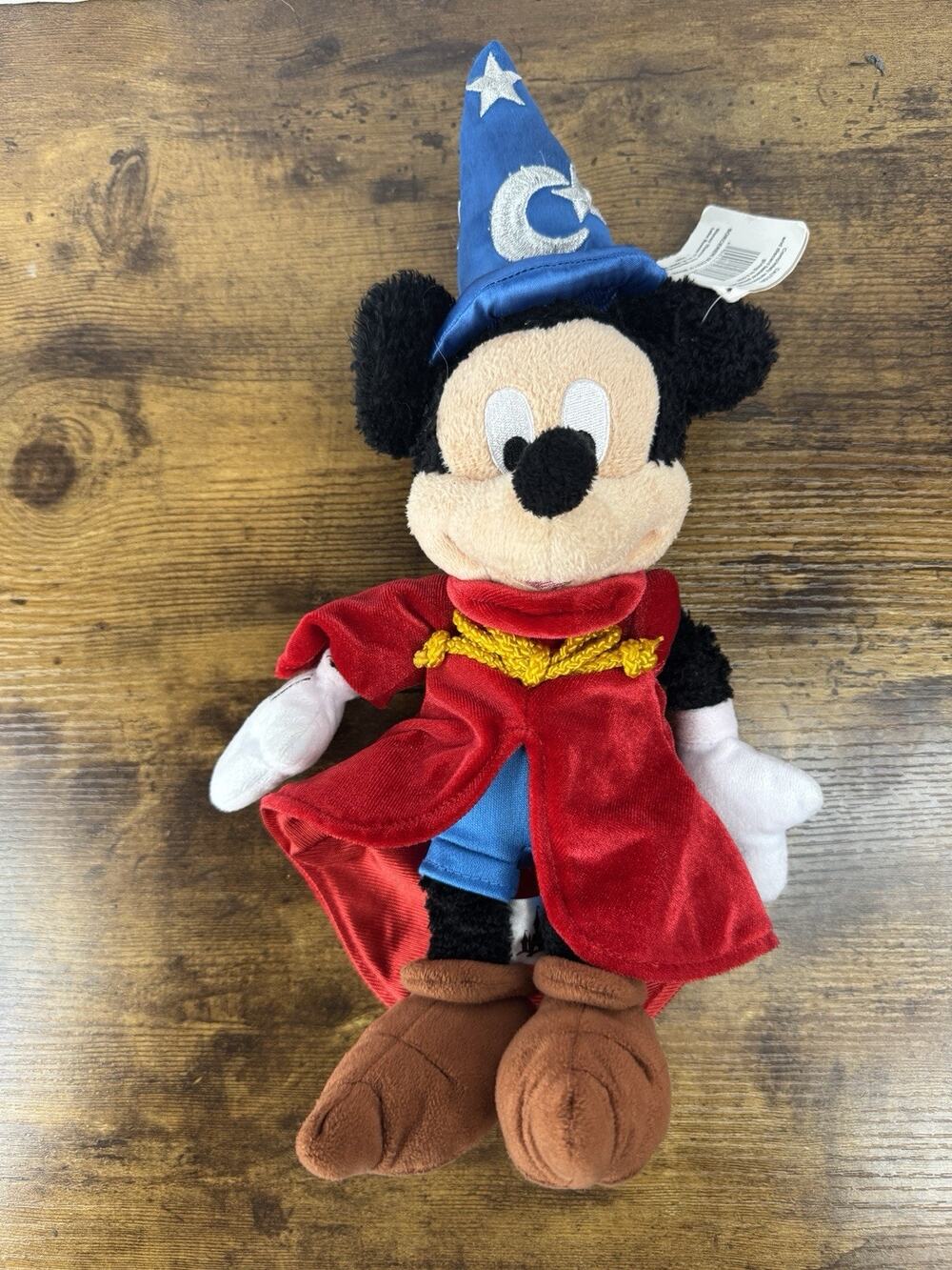 Disney Parks Sorcerer Mickey Mouse Fantasia 14in Plush Stuffed Animal READ